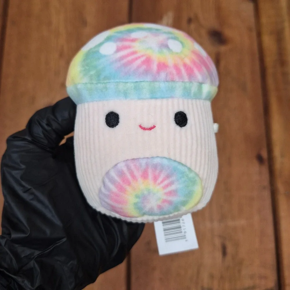 Squishmallows Kervin Mushroom Tie Dye Corduroy Pet Toy Plush Crinkle Sound 5